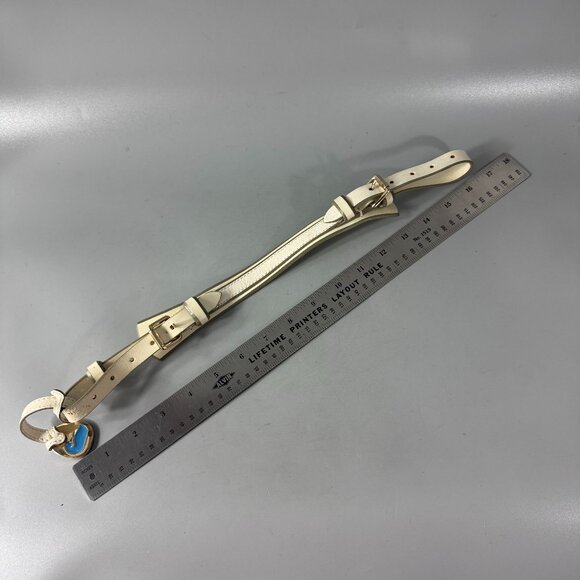 Dooney & Bourke Ivory Leather Shoulder Strap w/ Hanging Charm - Picture 1 of 12